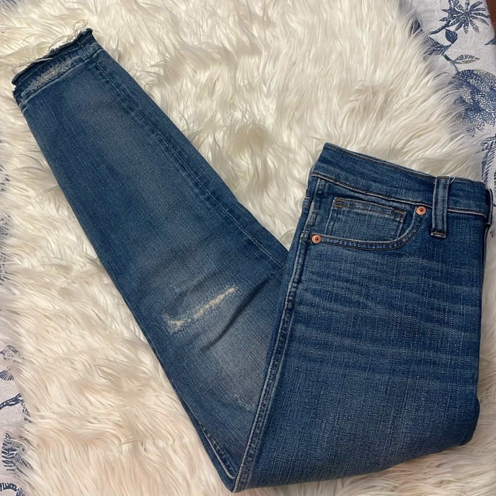 MADEWELL RAW HEM DISTRESSED 9” High-Rise Skinny Jean Size 27 - Picture 5 of 10